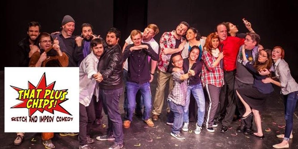 an image of the That Plus Chips cast standing together in funny poses and making funny faces