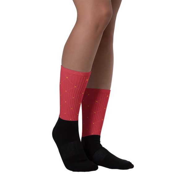 red and black socks
