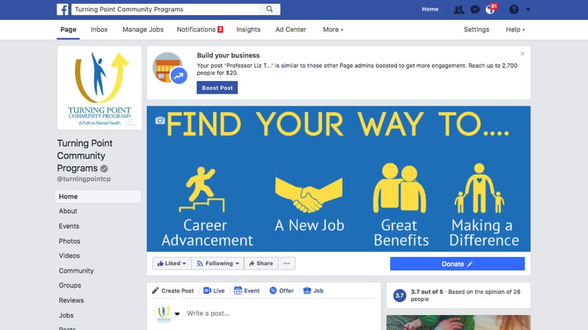 Turning Point Facebook page