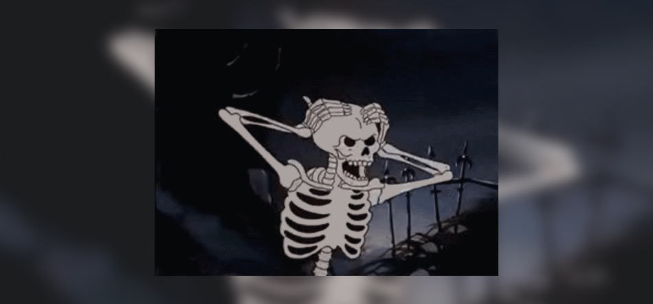 an image of a boneheaded skeleton holding his head in confusion
