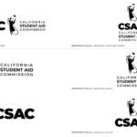 Six CSAC Black Logo Variants With Three Logos Aligned Vertically To The Left And Three To The Right On White Background