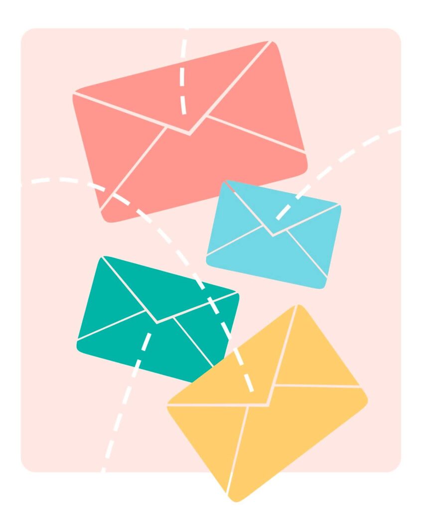 Colorful envelope icons